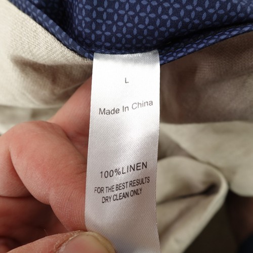 Peter Millar Jacket Men Large Beige Blazer Sport Coat Linen Two Button Dual Vent - Picture 8 of 9