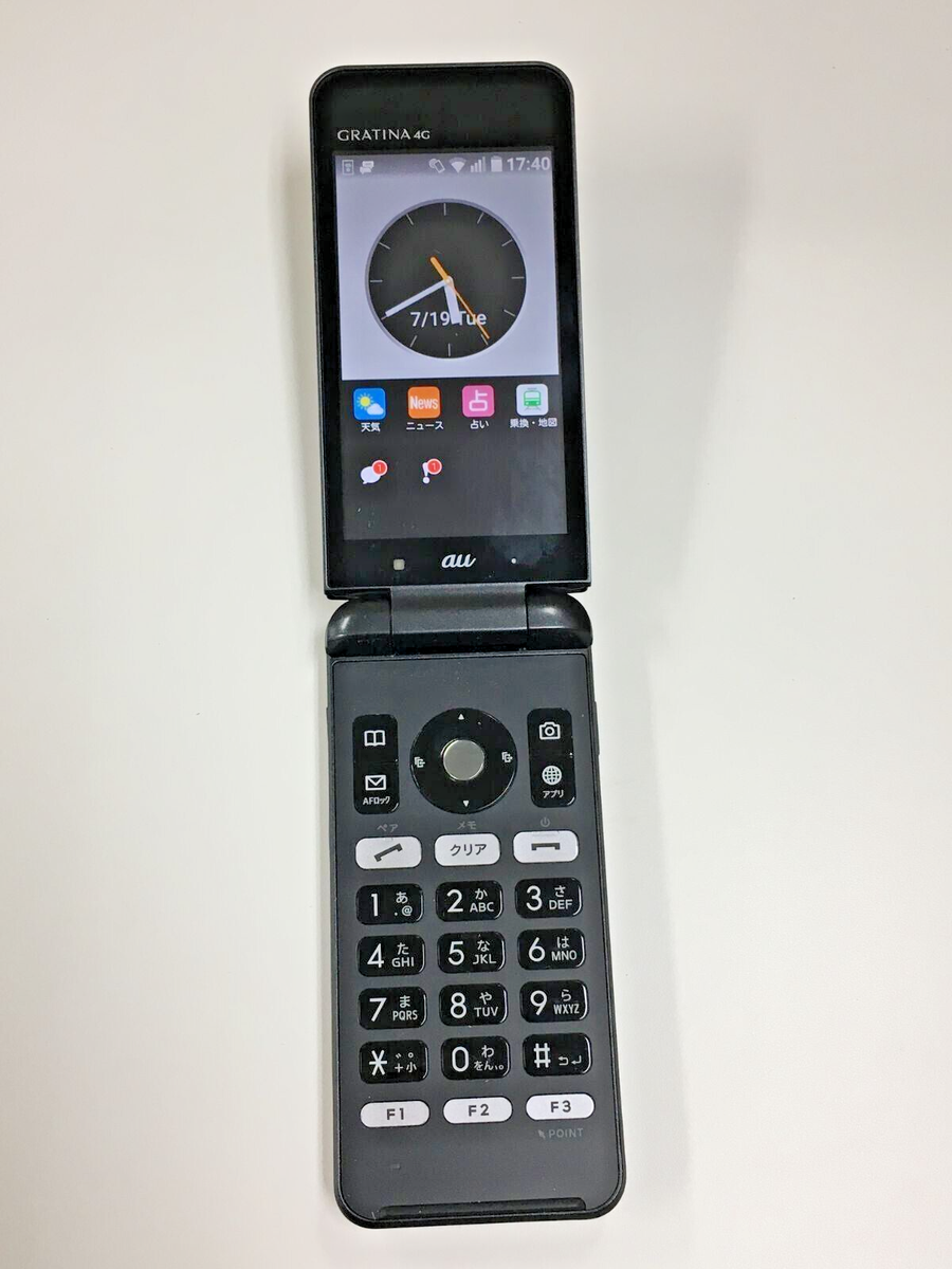 KYOCERA GRATINA 4G KYF31 UNLOCKED FLIP PHONE black Galapagos