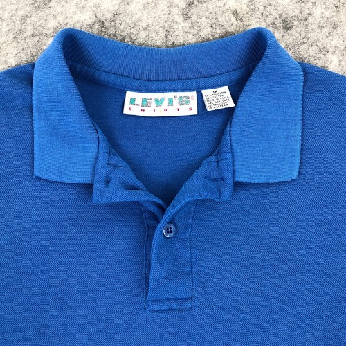 Vtg Levis Polo Mens XL Royal Blue Short Sleeve Polyester Cotton Stretch 1X - Picture 6 of 11