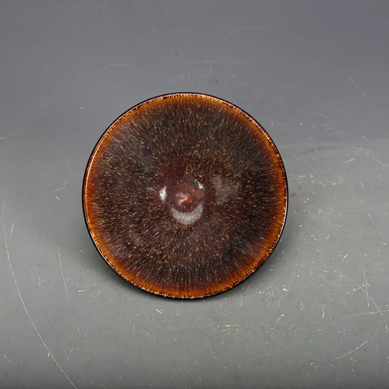 Taza de té esmaltada negra horno Jizhou porcelana canción china 5,5" colección 2 Foto 4 de 4