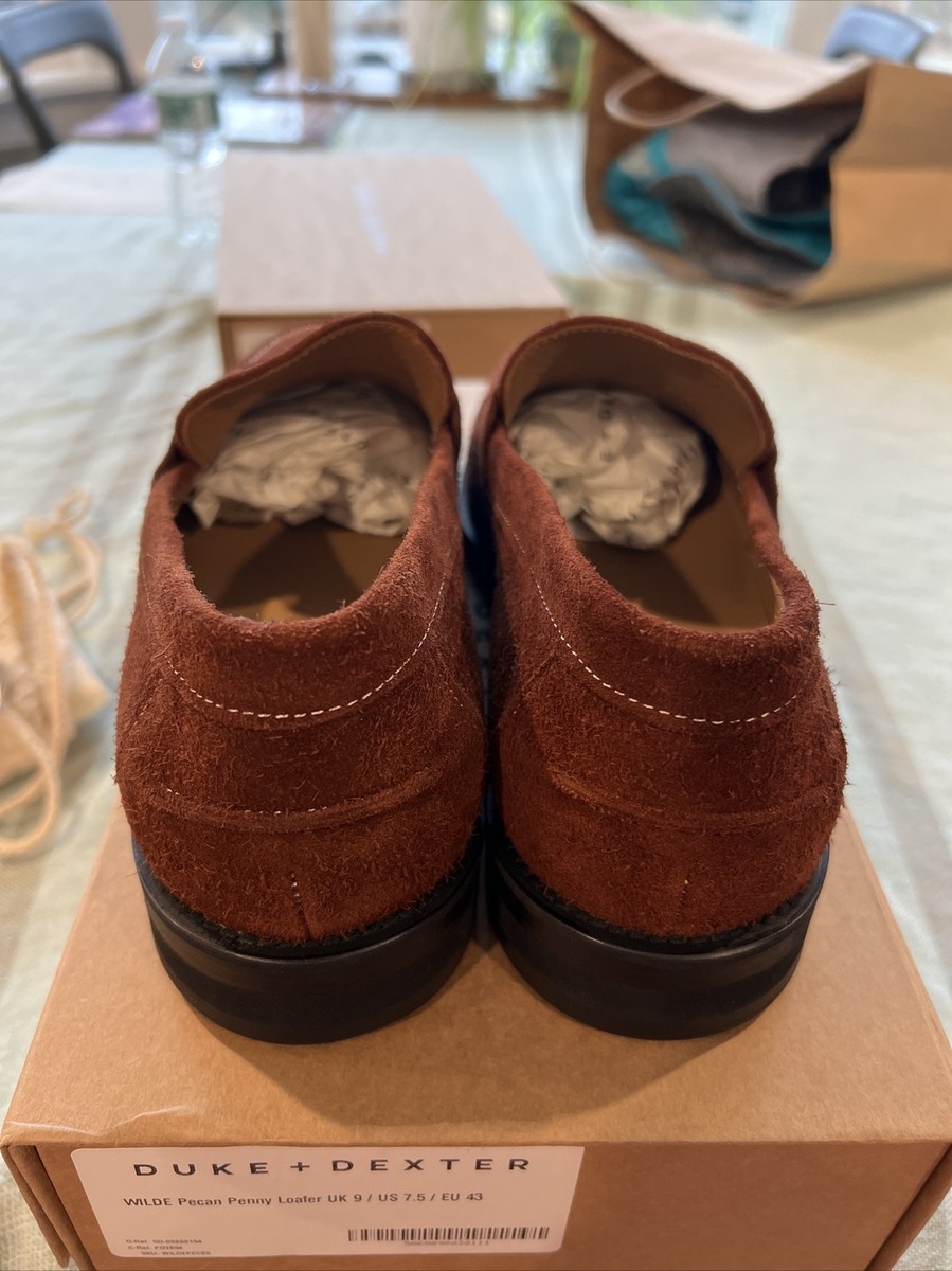 Duke + Dexter WILDE Pecan Penny Loafers Size US 7.5 With Dust Bag