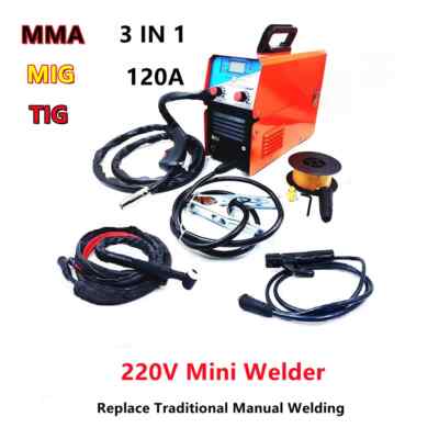 220V Inverter TIG MMA MIG Argon Arc Welder Semi-Automatic Gasless Welder 3 in 1