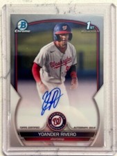 2023 Bowman Chrome Yoander Rivero 1st Prospect Autograph Auto #CPA-YR Nationals