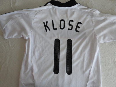Germany 2008 Home Jersey #11 Klose Adidas White Shirt Size Boys M