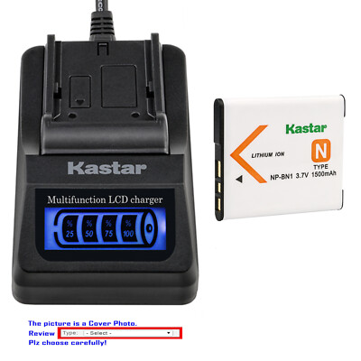 Kastar Battery LCD Quick Charger for Sony NP-BN1 NPBN1 Sony Cyber-shot DSC-TX30