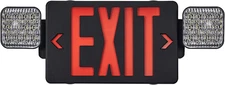TANLUX Black Exit Sign with Emergency Lights, LED Emergency Exit Light with Batt