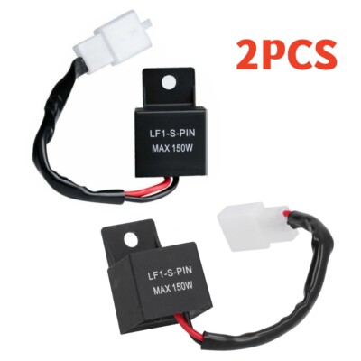 2PCS Led Blinkrelais Lastunabhängig Motorrad Blinker-relais Flasher 2-Polig 12v