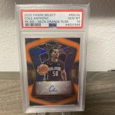 2020 NBA Select Cole Anthony Neon Orange Pulsar Auto /30 PSA10