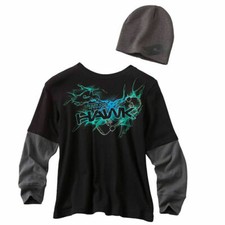  26 NWT  2PC SHIRT  BEANIE HAT SET  Sz 4 4T TONY HAWK Boys Long Sleeve NEW