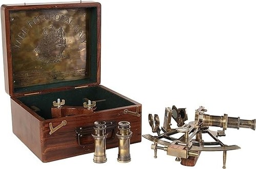 8'' Maritime Antiques Marine Captain Sextant with Wooden Box. - Picture 3 of 13