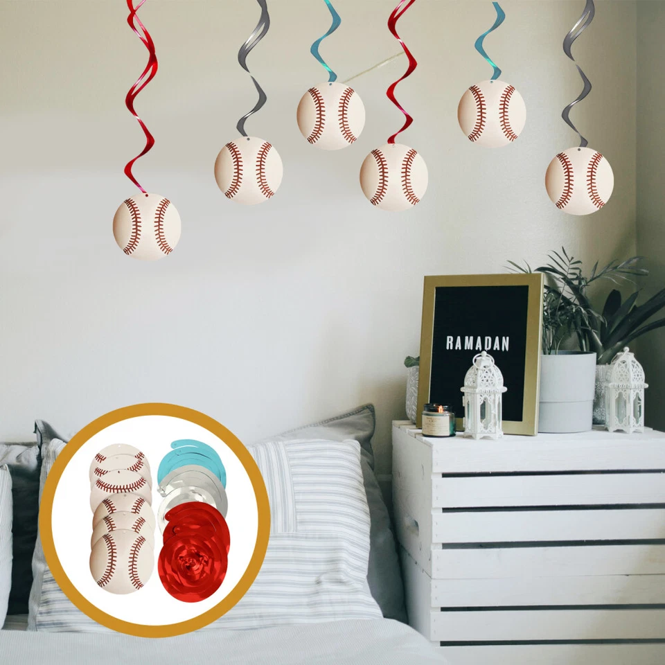 1 Juego de Remolinos Colgantes de Béisbol para Fiesta Suspensión Remolino Colgante Decoración Foto 4 de 4