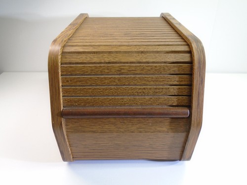 Boîte de rangement pour disquette vintage en chêne grain de bois organisateur multimédia boîte d'octets CD - Photo 8/14