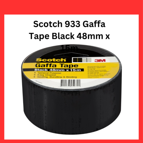 Scotch 933 Gaffa Tape Black 48mm x 15m General sealing and holding Waterproof - Picture 1 of 2
