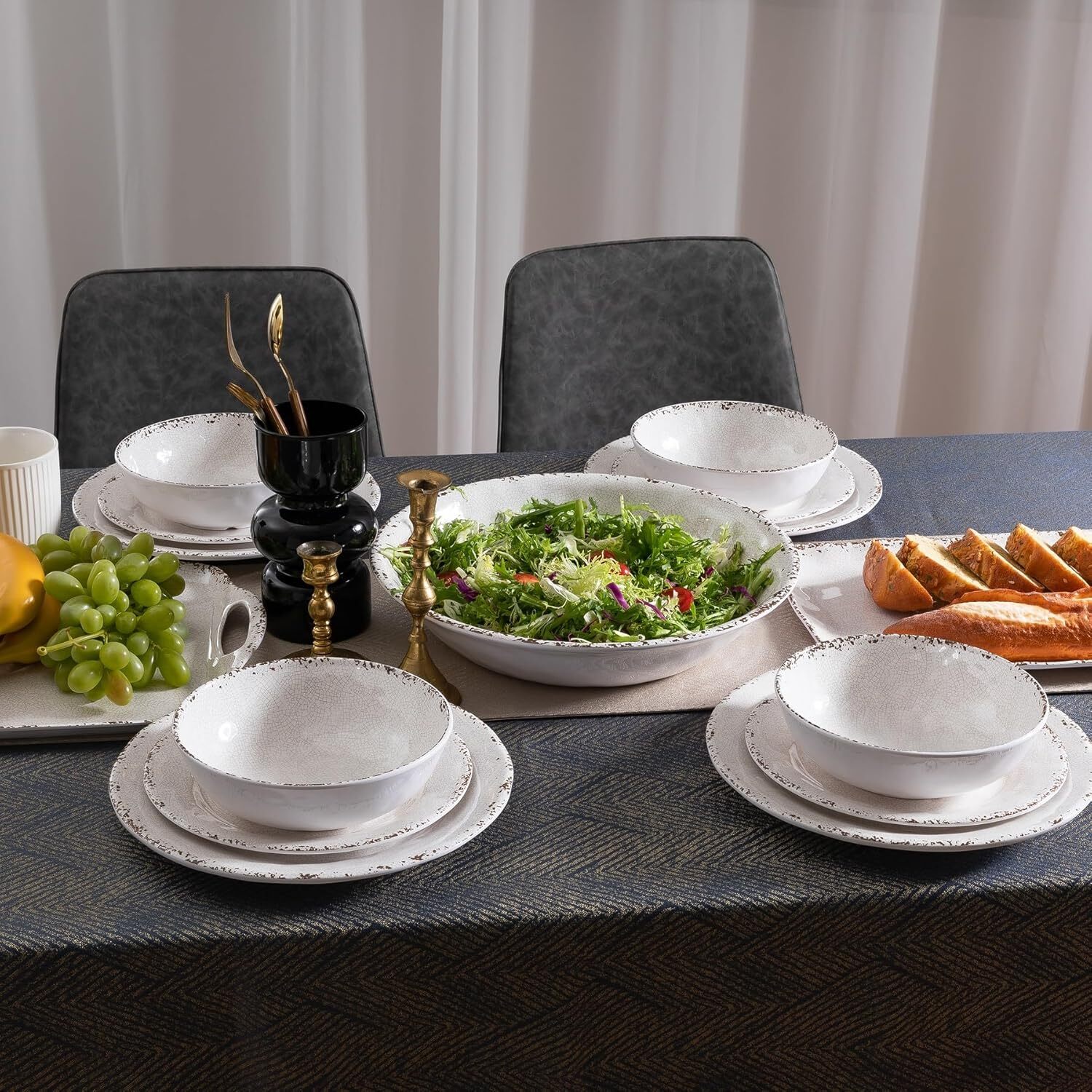 Farmhouse Minute Maid Dinnerware Set, Lightweight Kitchen Plate and Bowl Set.