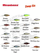Megabass Deep-Six Deep Diving Crankbait - Choose Color