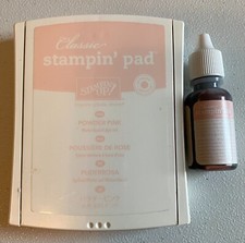 Stampin' Up Retired Powder Pink Stamp Pad, Reinker and Cardstock