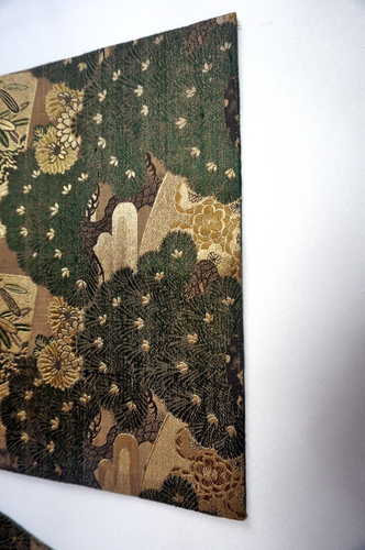 Maru Obi Silk Table Runner Xmas Japanese Kimono Antique Classic Belt Woven Crane - Picture 5 of 17