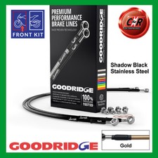 Fits YAMAHA XJ750 ANTIDIVE 82-84 Goodridge Black S/Steel Gold Front Brake Hoses