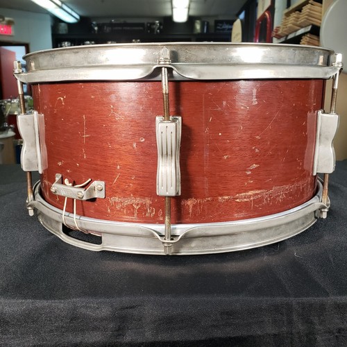 Ludwig 1958 14" x 6.5" Mahogany 6 Lug Pioneer Snare Drum Nickel MADE IN USA - Picture 4 of 16