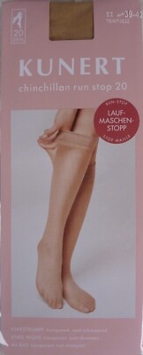 KUNERT Damen Kniestrümpfe CHINCHILLAN 20den RUN STOP transparent Gr. 35-38 39-42