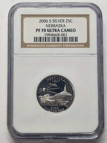 2006-S Nebraska Silver State Quarter NGC PF-70 Ultra Cameo