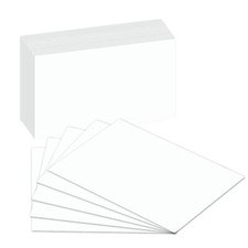 Blank White Index Flash Note Cards, 80lb Cover Stock, 5 x 7, 100 Per Pack