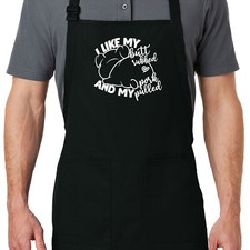 I like my butt rubbed and my pork pulled Apron Pockets Funny Gag Gift for Guy