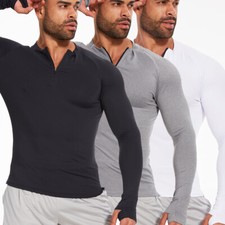 Men's Compression Base Tops Gym Tights Athletic Long Sleeve Shirt Quick Dry Tops