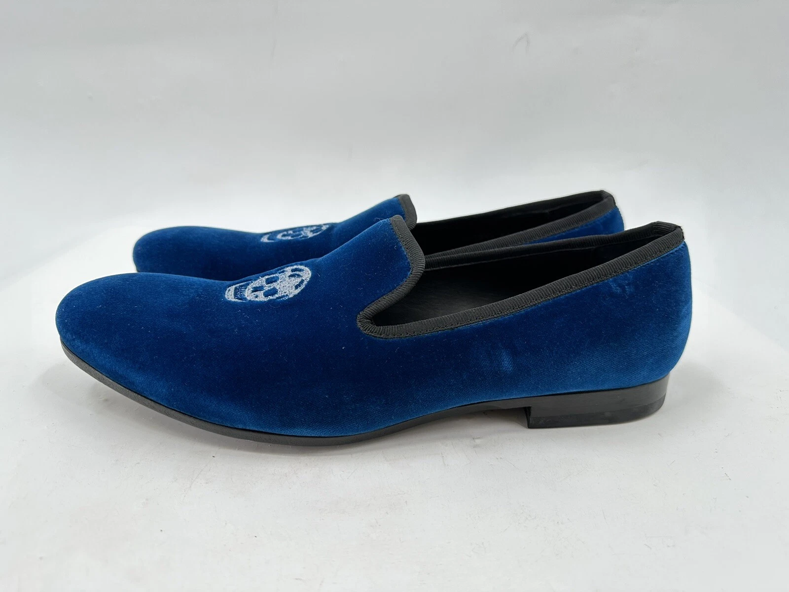 Mocassini slip on Alexander Mcqueen in velluto blu royal taglia 42 9 made in USA