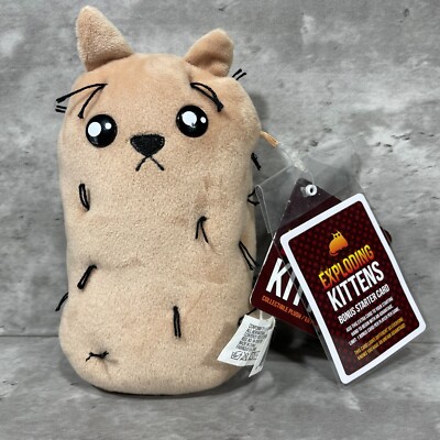 Exploding Kittens 2018 Hairy Potatoe Cat Plush Collectible w/ Tags & Bonus Card