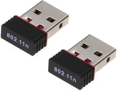 2 pcs Black 150Mbps USB and USB 2.0 WiFi Adapter Free Driver Wireless 802.11n...