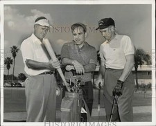 1958 Press Photo Yogi Berra with Lopez and Dark at Baseball Players' tourney