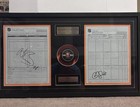 Islanders Game Used Puck & Official NHL Score Sheet Shadow Box~Bergeron/Simon ✍️ — photo 1