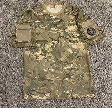 Lancer Tactical Camp Airsoft Shirt with Patch Camo Pattern