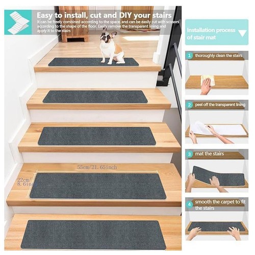 Paquete de 1-30 alfombras peldaños de escalera antideslizantes antideslizantes alfombra de seguridad antideslizante para niños - Imagen 4 de 19