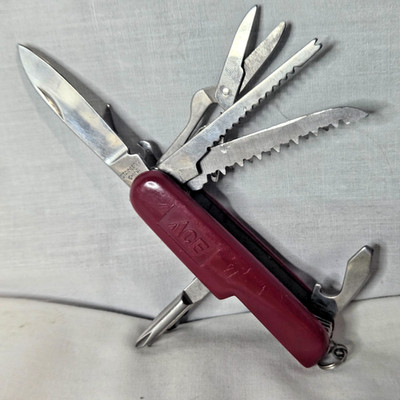 Vintage Ace Hardware 11 in 1 Multi Tool Pocket Knife Red 11 Functions Stainless