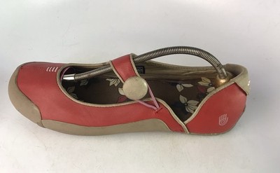 Teva Ryley Leather Mary Jane Flat Shoe Red Leather/ Tan Sole Sz 8.5 US