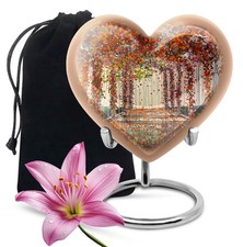 Flowers Garden Memorial Large Heart Urn For Adult Man Woman