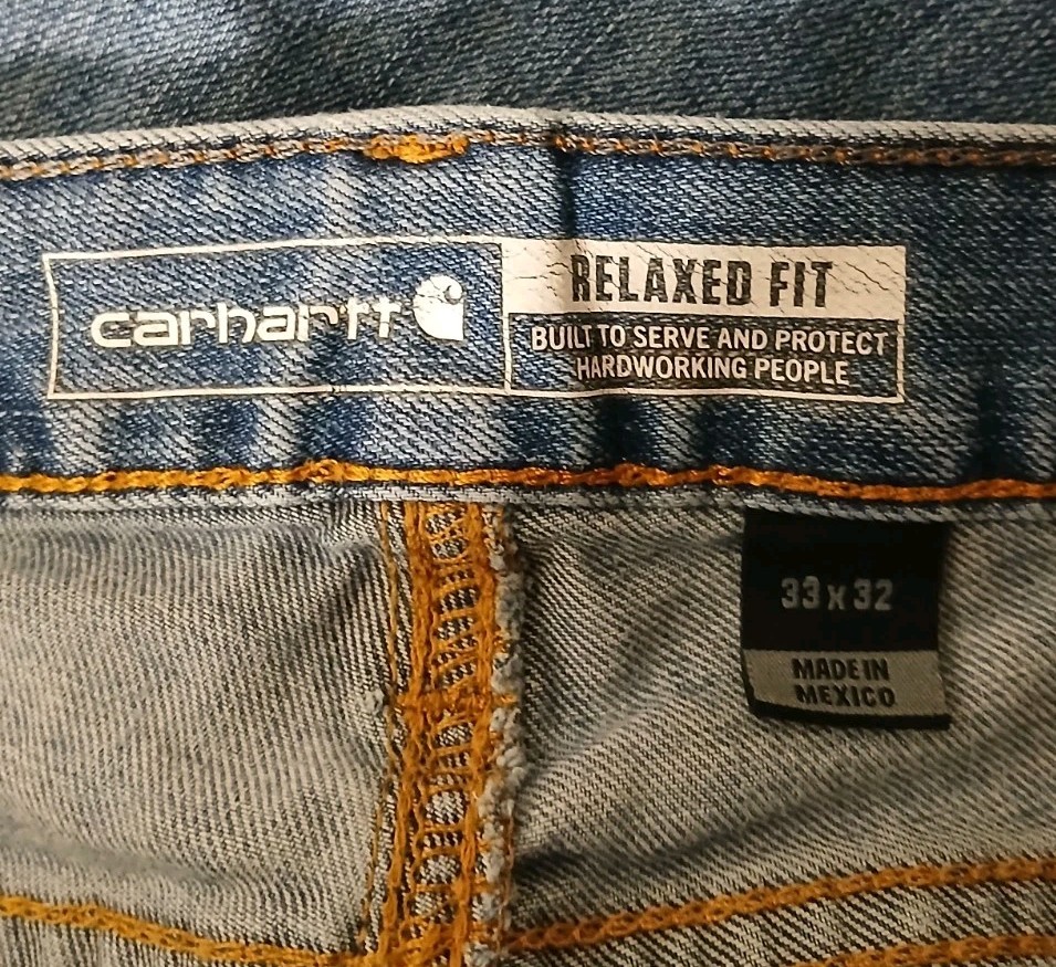 Carhartt Jeans Mens 33X32 Relaxed Tapered Rugged Flex Distressed Paint Splatter thumbnail 9