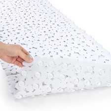 SONGZIMING Pebble Bath Mat for Bathtub to Anti 35" x 16" Rectangular , White