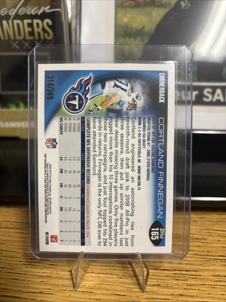 Cortland Finnegan 2010 (Topps 55 Years Of Collecting)#314/399🔥 - Image 2 of 2