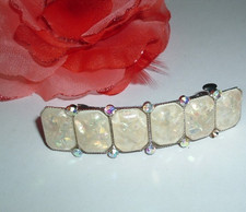 ART DECO FAUX OPAL AURORA BOREALIS RHINESTONEHAIR BARRETTE