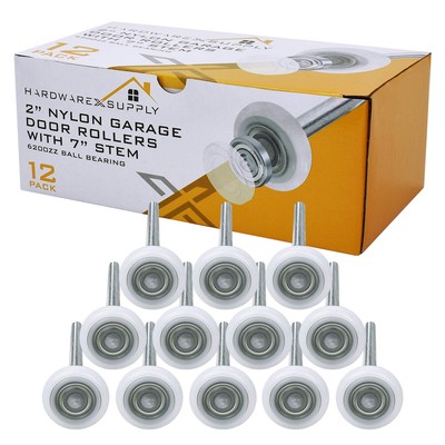 2'' Nylon Sealed Garage Door Rollers, 6200ZZ High Performance Ball Bearing (12...