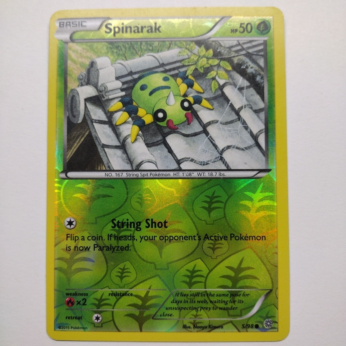 Pokemon Card: Spinarak REVERSE HOLO 5/98 Ancient Origins Set! NM