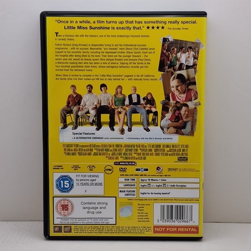 Little Miss Sunshine (DVD, 2007) Región 2 PAL Cert 15 20th Century Fox - Imagen 10 de 10