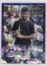 2021 Leaf Metal Draft 1990 Purple Crystals 7/10 Bryan Acuna #LA-BA1 Auto 7s2