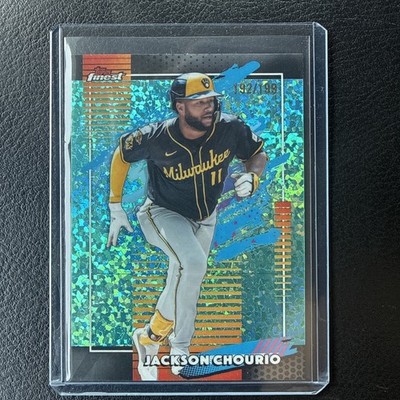 2026 Topps Finest - Jackson Chourio Aqua Mini Diamond /199 Uncommon #175 Brewers