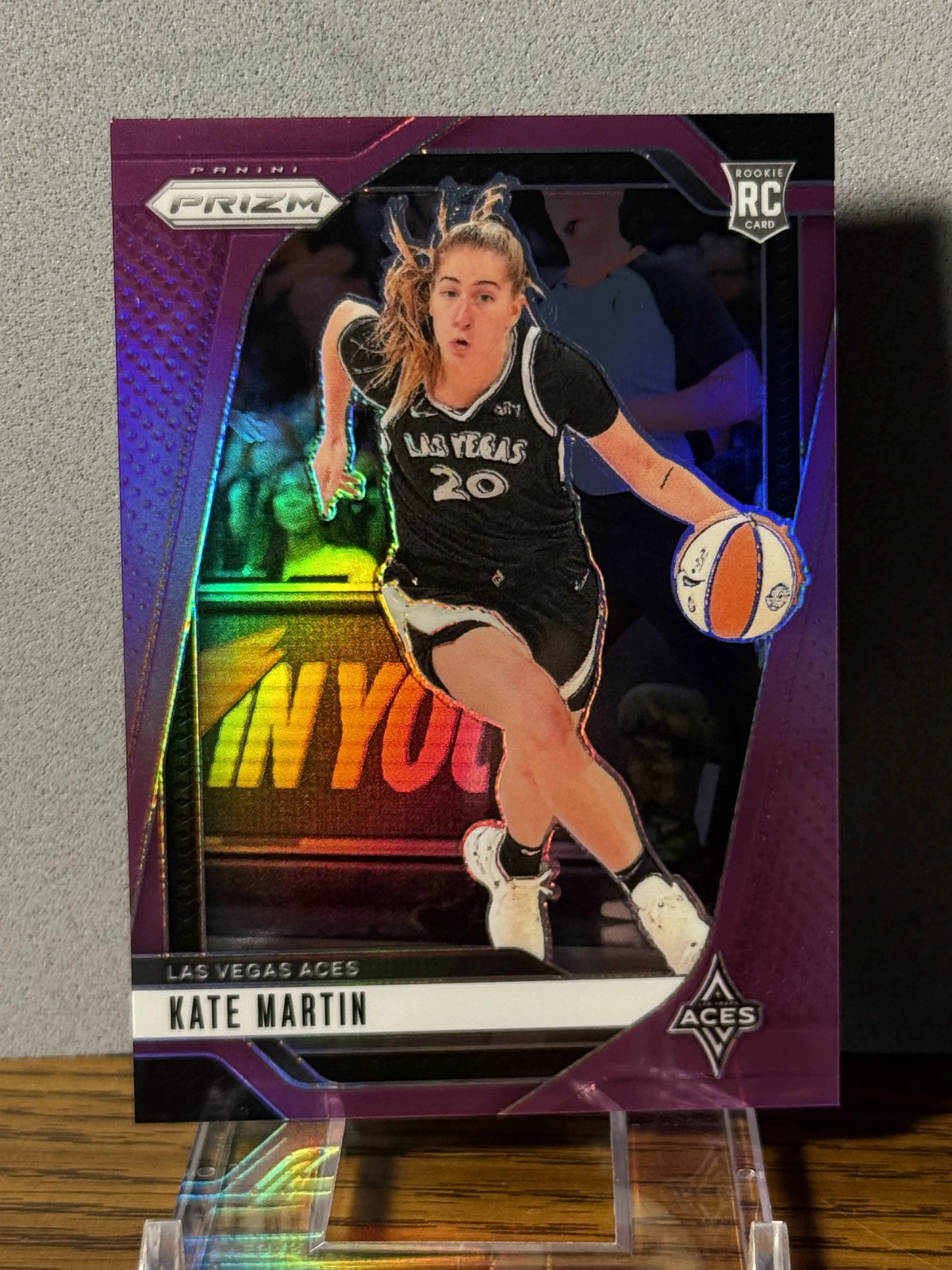 2024 Panini Prizm WNBA Kate Martin RC Purple Prizm 121/149 #126 Aces