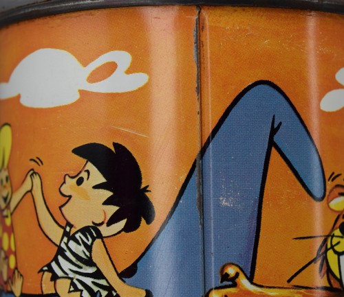 Vintage 1962 Aladdin Flintstones Cartoon Metal Thermos Hanna Barbera Red Cap Cup - Picture 8 of 15