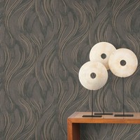 Vliestapete Wellen Muster Abstrakt Braun Bronze Metallic 10456-11 (2,19€/1Qm)